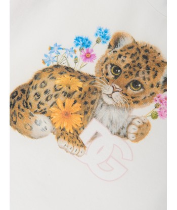 Dolce & Gabbana Baby Girls Leopard Cub T-Shirt in White 2 - 3 jours ouvrés.