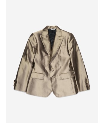 Dolce & Gabbana Boys Silk Blazer in Gold Vous souhaitez 