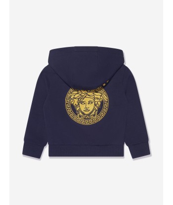 Versace Baby Boys Logo Zip Up Top in Navy 2 - 3 jours ouvrés.