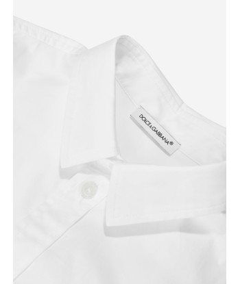 Dolce & Gabbana Boys Crest Logo Shirt in White livraison gratuite