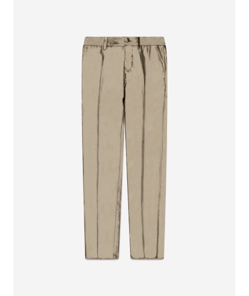 Dolce & Gabbana Boys Silk Suit Trousers in Gold le des métaux précieux