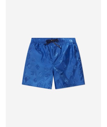 Dolce & Gabbana Boys Logo Swim Shorts in Blue Véritable concentré