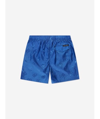 Dolce & Gabbana Boys Logo Swim Shorts in Blue Véritable concentré