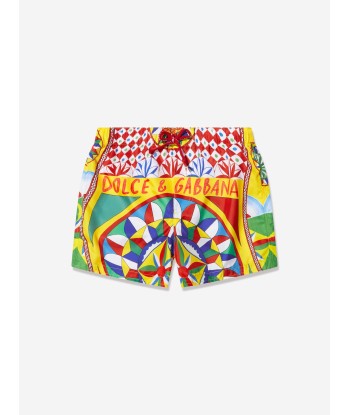 Dolce & Gabbana Boys Carretto Logo Swim Shorts in Multicolour Faites des économies