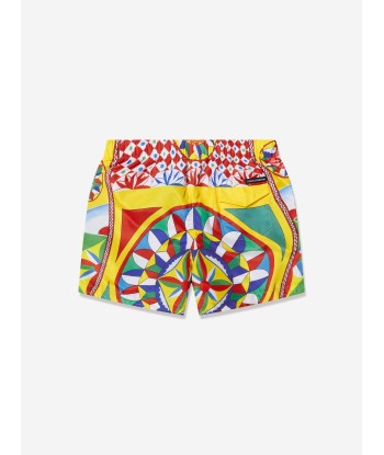 Dolce & Gabbana Boys Carretto Logo Swim Shorts in Multicolour Faites des économies