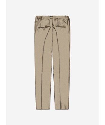 Dolce & Gabbana Boys Silk Suit Trousers in Gold le des métaux précieux