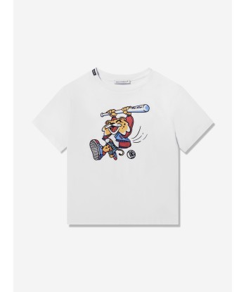 Dolce & Gabbana Boys Illustrated T-Shirt in White meilleur choix