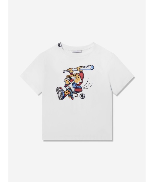 Dolce & Gabbana Boys Illustrated T-Shirt in White meilleur choix