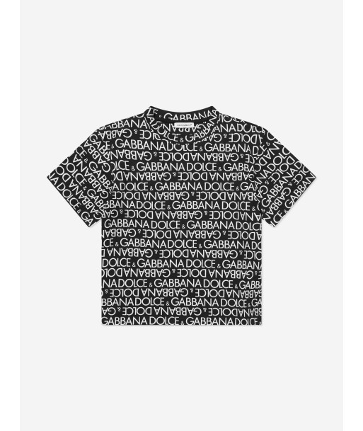 Dolce & Gabbana Boys Logo T-Shirt in Black ouvre sa boutique