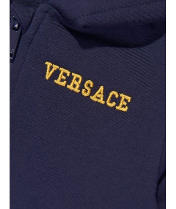 Versace Baby Boys Logo Zip Up Top in Navy 2 - 3 jours ouvrés.