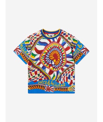 Dolce & Gabbana Boys Carretto Print T-Shirt in Multicolour Découvrez la collection