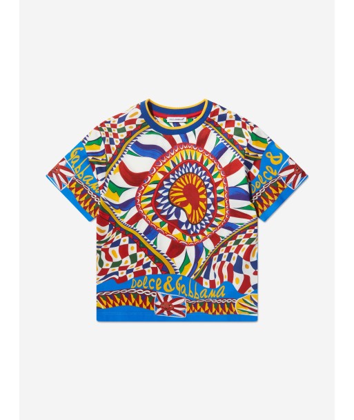 Dolce & Gabbana Boys Carretto Print T-Shirt in Multicolour Découvrez la collection