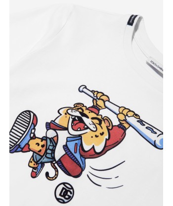 Dolce & Gabbana Boys Illustrated T-Shirt in White meilleur choix