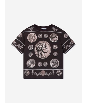 Dolce & Gabbana Boys Coin Print T-Shirt in Brown de France