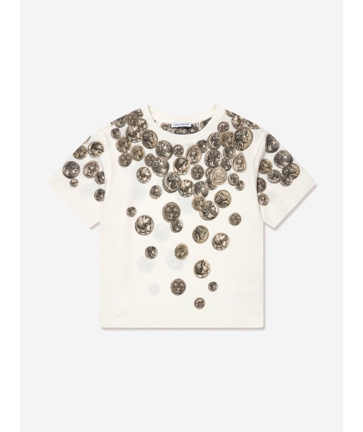 Dolce & Gabbana Boys Coin Print T-Shirt in White Le MVP de beaucoup