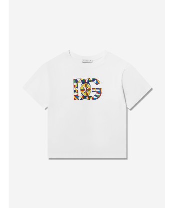 Dolce & Gabbana Boys Carretto Logo T-Shirt in White à prix réduit toute l'année