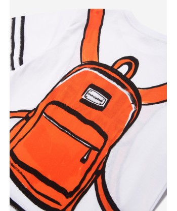 Dolce & Gabbana Boys Backpack Print T-Shirt in White de pas cher