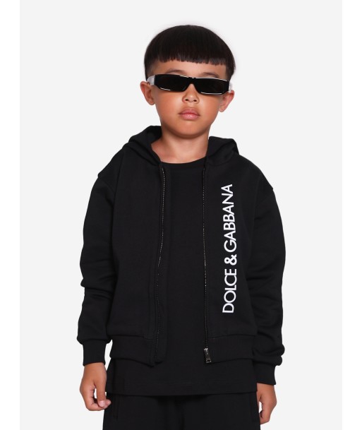 Dolce & Gabbana Boys Logo Zip Up Top in Black hantent personnes