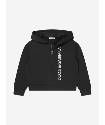 Dolce & Gabbana Boys Logo Zip Up Top in Black hantent personnes