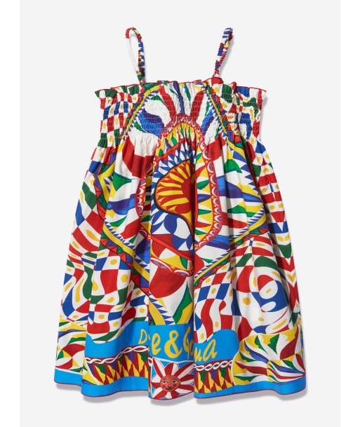 Dolce & Gabbana Girls Carretto Print Dress in Multicolour livraison et retour toujours gratuits