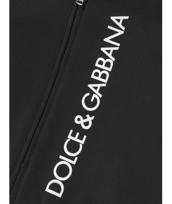 Dolce & Gabbana Boys Logo Zip Up Top in Black hantent personnes