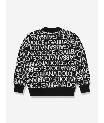 Dolce & Gabbana Boys Wool Logo Jumper in Black livraison et retour toujours gratuits