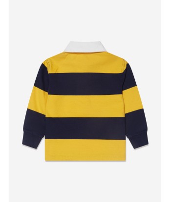 Ralph Lauren Boys Striped Rugby Shirt in Yellow Profitez des Offres !