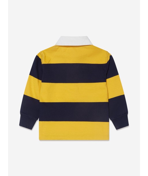 Ralph Lauren Boys Striped Rugby Shirt in Yellow Profitez des Offres !