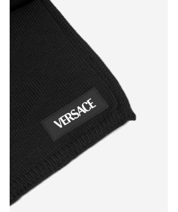 Versace Kids Patch Logo Scarf in Black de la marque