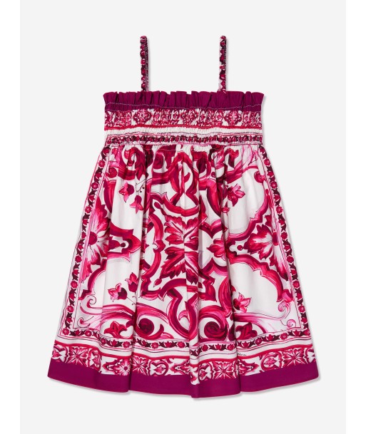 Dolce & Gabbana Girls Majolica Sundress in Pink destockage