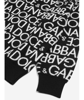 Dolce & Gabbana Boys Wool Logo Jumper in Black livraison et retour toujours gratuits