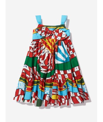 Dolce & Gabbana Girls Carretto Print Dress in Multicolour français