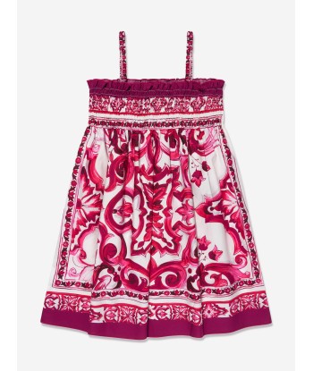 Dolce & Gabbana Girls Majolica Sundress in Pink destockage