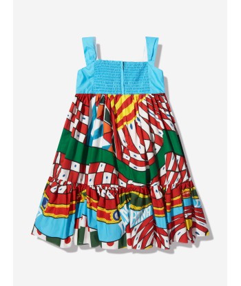 Dolce & Gabbana Girls Carretto Print Dress in Multicolour français