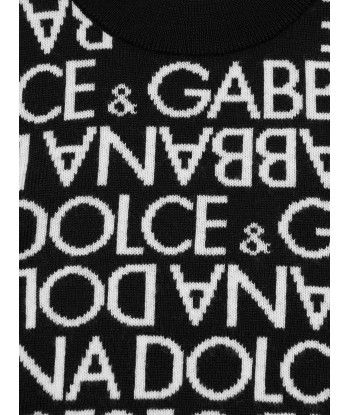 Dolce & Gabbana Boys Wool Logo Jumper in Black livraison et retour toujours gratuits