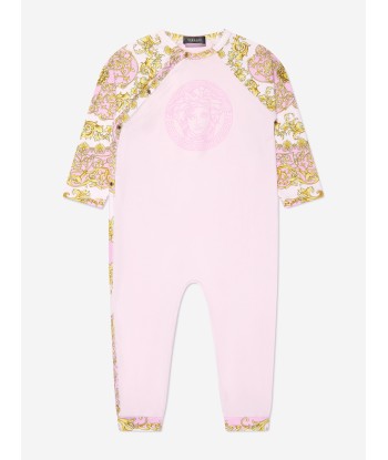 Versace Baby Girls Barocco Romper in Pink la livraison gratuite