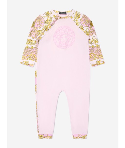 Versace Baby Girls Barocco Romper in Pink la livraison gratuite