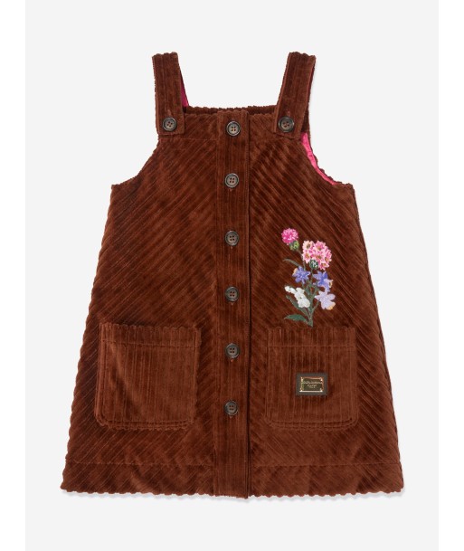 Dolce & Gabbana Girls Corduroy Dress in Brown hantent personnes