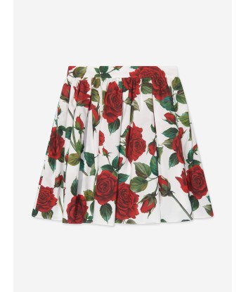 Dolce & Gabbana Girls Rose Print Skirt in White Le MVP de beaucoup