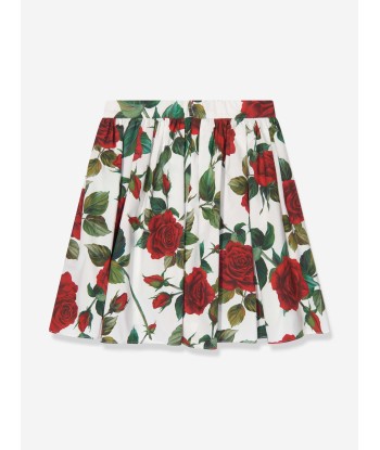 Dolce & Gabbana Girls Rose Print Skirt in White Le MVP de beaucoup