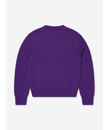 Versace Girls Wool Logo Jumper in Purple hantent personnes