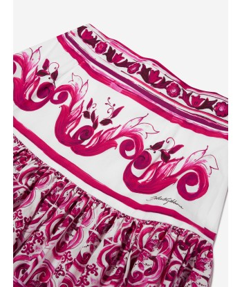 Dolce & Gabbana Girls Majolica Midi Skirt in Pink basket pas cher