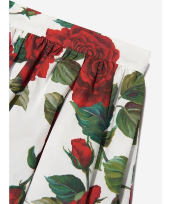 Dolce & Gabbana Girls Rose Print Skirt in White Le MVP de beaucoup