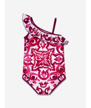 Dolce & Gabbana Girls Majolica Swimsuit in Pink Faites des économies