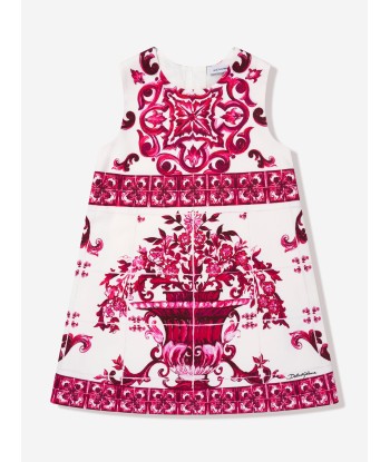 Dolce & Gabbana Girls Majolica Sleeveless Dress in Pink Comparez et commandez 