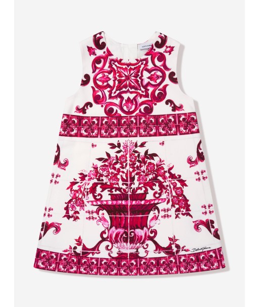 Dolce & Gabbana Girls Majolica Sleeveless Dress in Pink Comparez et commandez 