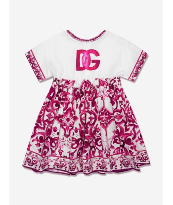 Dolce & Gabbana Girls DG Majolica Dress in Pink de technologie