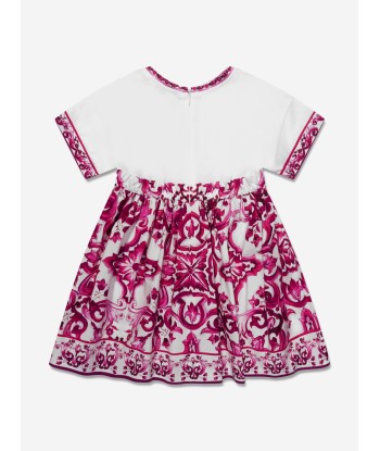 Dolce & Gabbana Girls DG Majolica Dress in Pink de technologie