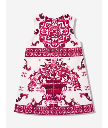 Dolce & Gabbana Girls Majolica Sleeveless Dress in Pink Comparez et commandez 