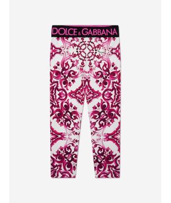 Dolce & Gabbana Girls Majolica Print Leggings in Pink prix pour 